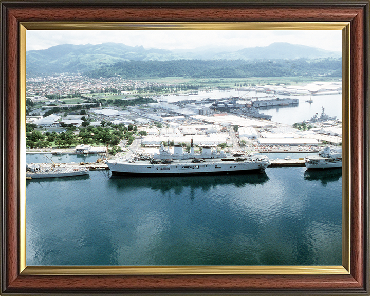 HMS Ark Royal (R07) Royal Navy Invincible Class Aircraft Carrier Subic Bay 1988 Photo Print Wall Art Decor Posters, Prints, & Visual Artwork Hampshire Prints 10 x 8 Classic Frame No