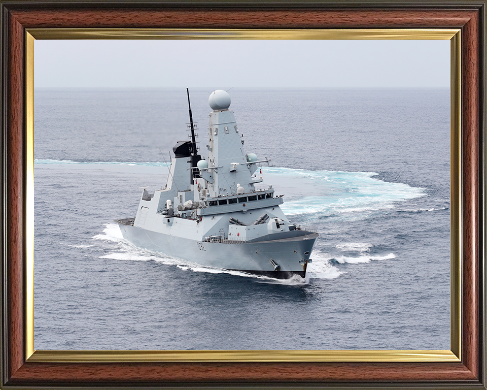 HMS Daring (D32) Royal Navy Type 45 Destroyer Making Turns Photo Print Wall Art Decor Posters, Prints, & Visual Artwork Hampshire Prints 10 x 8 Classic Frame No