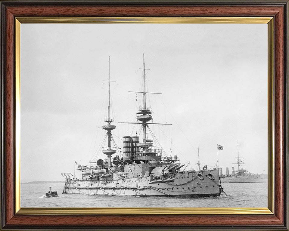 HMS Mars (1896) Royal Navy Majestic class pre dreadnought battleship Photo Print or Framed Print - Hampshire Prints