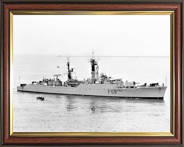 HMS Chichester (F59) Royal Navy Salisbury Class Frigate Starboard View Photo Print Wall Art Decor Posters, Prints, & Visual Artwork Hampshire Prints 10 x 8 Classic Frame No