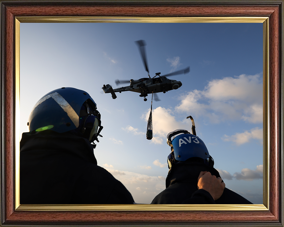 Wildcat Helicopter VERTREP 2025 Photo Print - Royal Navy Aircraft Hampshire Prints 10 x 8 Classic Frame No