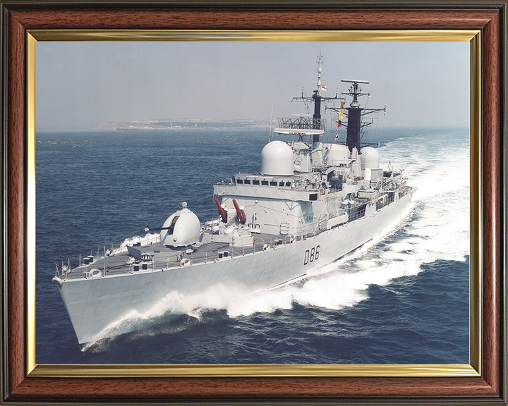 HMS Birmingham (D86) Royal Navy Type 42 Destroyer Port Bow View Photo Print Wall Art Decor Posters, Prints, & Visual Artwork Hampshire Prints 10 x 8 Classic Frame No