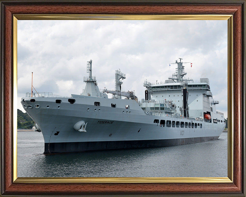 RFA Tiderace (A137) Photo Print - Low Port Side View - Royal Fleet Auxiliary Tide Class Tanker Hampshire Prints 10 x 8 Classic Frame No