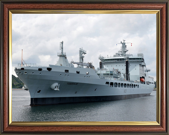 RFA Tiderace (A137) Photo Print - Low Port Side View - Royal Fleet Auxiliary Tide Class Tanker Hampshire Prints 10 x 8 Classic Frame No
