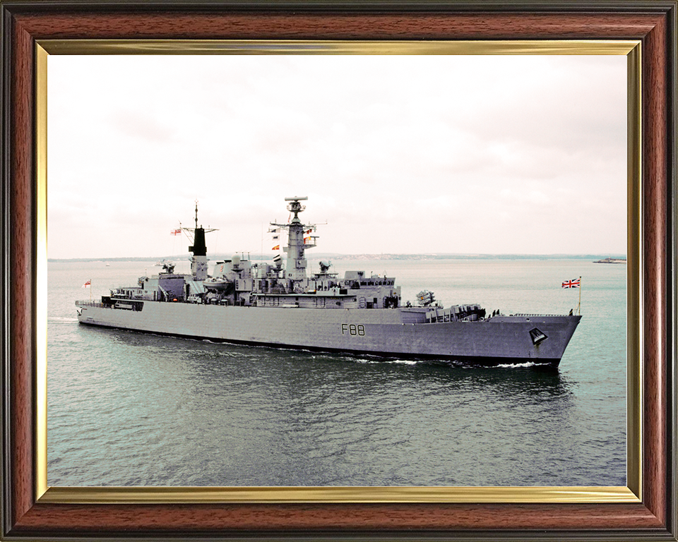 HMS Broadsword (F88) Royal Navy Type 22 Frigate Entering Portsmouth Photo Print Wall Art Decor Posters, Prints, & Visual Artwork Hampshire Prints 10 x 8 Classic Frame No
