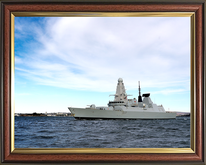 HMS Duncan (D37) Royal Navy Type 45 Destroyer Underway Port Beam View Photo Print Wall Art Decor Posters, Prints, & Visual Artwork Hampshire Prints 10 x 8 Classic Frame No