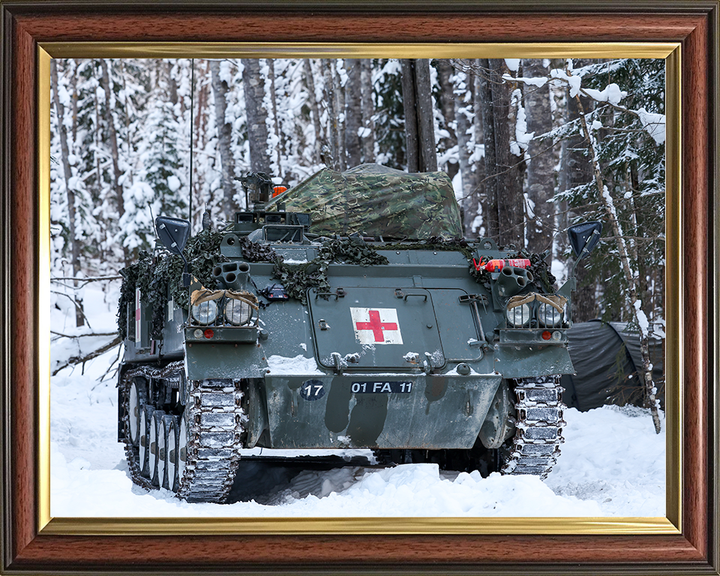 British Army Battlefield Ambulance in the Snow Photo Print Wall Art Military Vehicle Decor Poster Posters, Prints, & Visual Artwork Hampshire Prints 10 x 8 Classic Frame No