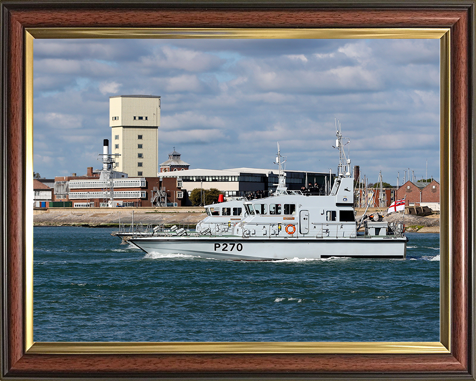 HMS Biter (P270) Royal Navy Archer Class P2000 Patrol Vessel Leaving Portsmouth 2017 Photo Print Wall Art Decor Posters, Prints, & Visual Artwork Hampshire Prints 10 x 8 Classic Frame No
