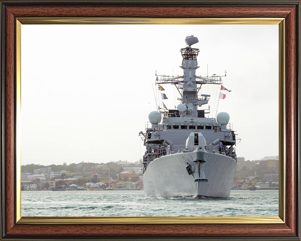HMS Argyll (F231) Photo Print - Antigua 2014 - Royal Navy Type 23 Frigate Posters, Prints, & Visual Artwork Hampshire Prints 10 x 8 Classic Frame No