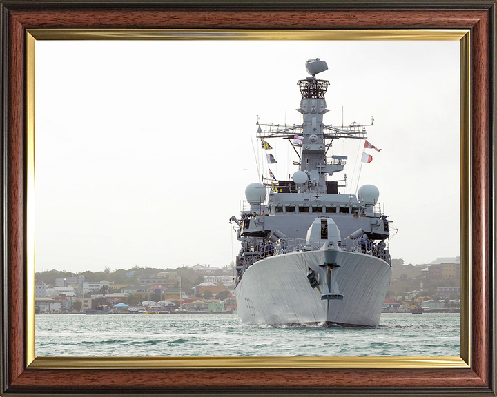 HMS Argyll (F231) Photo Print - Antigua 2014 - Royal Navy Type 23 Frigate Posters, Prints, & Visual Artwork Hampshire Prints 10 x 8 Classic Frame No