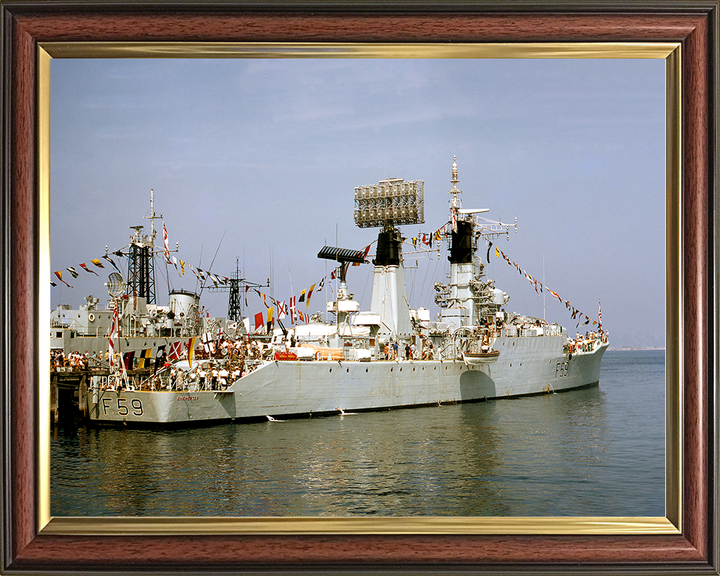 HMS Chichester (F59) Royal Navy Salisbury Class Frigate Dress Ship Photo Print Wall Art Decor Posters, Prints, & Visual Artwork Hampshire Prints 10 x 8 Classic Frame No
