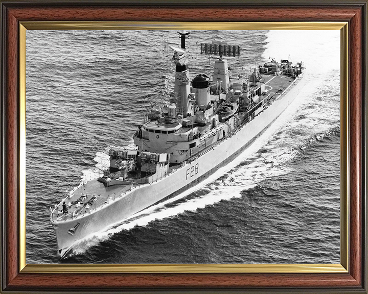 HMS Cleopatra (F28) Royal Navy Leander Class Frigate High Port Bow View Photo Print Wall Art Decor Posters, Prints, & Visual Artwork Hampshire Prints 10 x 8 Classic Frame No