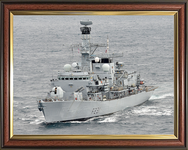 HMS Argyll (F231) Royal Navy Type 23 Frigate Caribbean 2014 Photo Print Wall Art Naval Decor Posters, Prints, & Visual Artwork Hampshire Prints 10 x 8 Classic Frame No