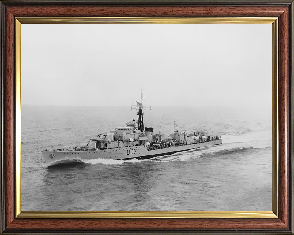 HMS Caesar (D07) (R07) Royal Navy C Class Destroyer Port Side View Photo Print Wall Art Decor Posters, Prints, & Visual Artwork Hampshire Prints 10 x 8 Classic Frame No
