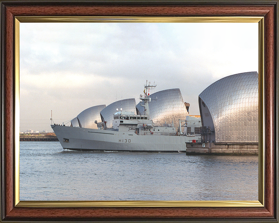 HMS Roebuck (H130) Photo Print - Thames Barrier - Royal Navy Coastal Survey Vessel