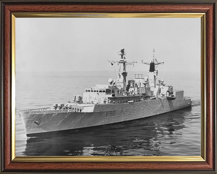 HMS Brilliant (F90) Royal Navy Type 22 Frigate On Calm Sea Photo Print Wall Art Decor Posters, Prints, & Visual Artwork Hampshire Prints 10 x 8 Classic Frame No