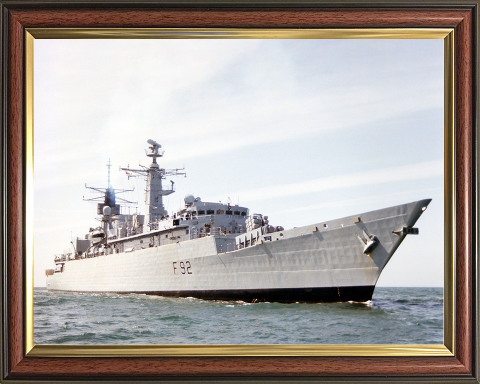 HMS Boxer (F92) Royal Navy Type 22 Frigate Starboard Side View Photo Print Wall Art Decor Posters, Prints, & Visual Artwork Hampshire Prints 10 x 8 Classic Frame No
