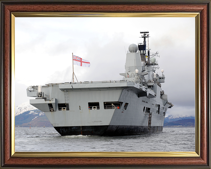 HMS Ark Royal (R07) Royal Navy Invincible Class Aircraft Carrier Stern View 2009 Photo Print Wall Art Decor Posters, Prints, & Visual Artwork Hampshire Prints 10 x 8 Classic Frame No