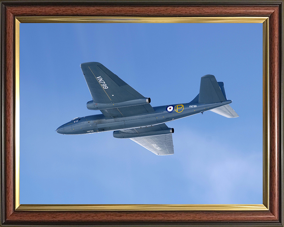 RAF prototype Canberra in flight Photo Print - Royal Air Force Aircraft Hampshire Prints 10 x 8 Classic Frame No