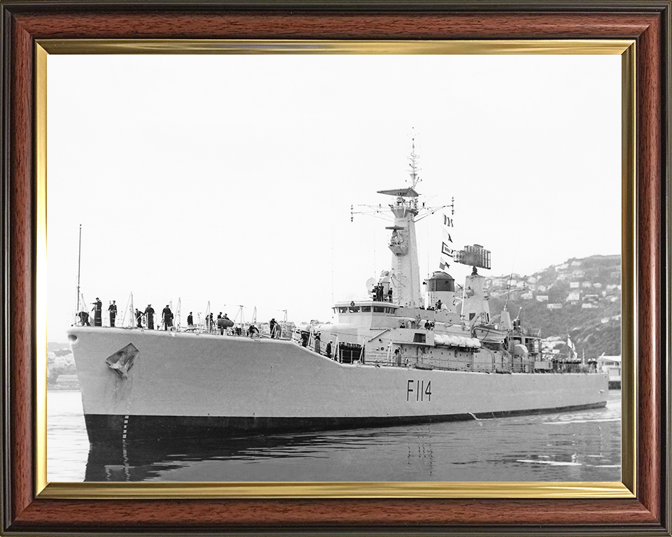 HMS Ajax (F114) Royal Navy Leander Class Frigate Photo Print Warship Wall Art Posters, Prints, & Visual Artwork Hampshire Prints 10 x 8 Classic Frame No