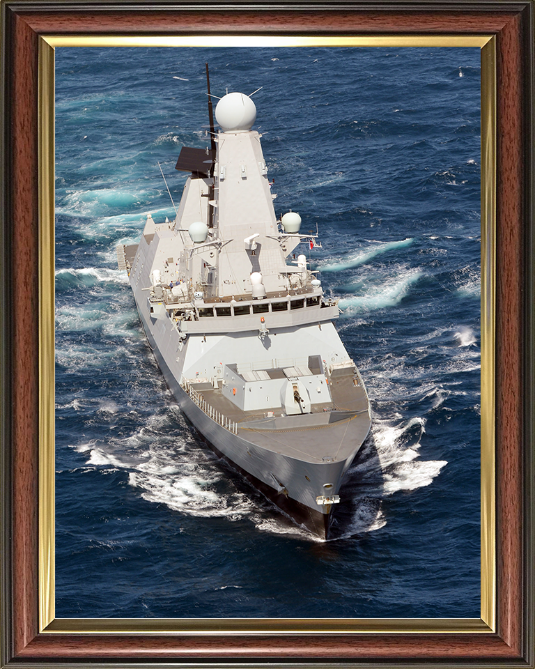 HMS Diamond (D34) Royal Navy Type 45 Destroyer Bow View 2012 Photo Print Wall Art Decor Posters, Prints, & Visual Artwork Hampshire Prints 10 x 8 Classic Frame No