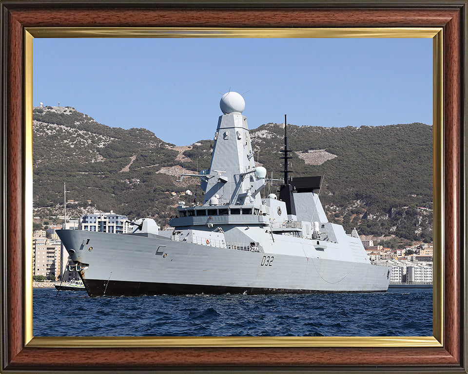 HMS Daring (D32) Photo Print - Gibraltar 2016 - Royal Navy Type 45 Destroyer Posters, Prints, & Visual Artwork Hampshire Prints 10 x 8 Classic Frame No