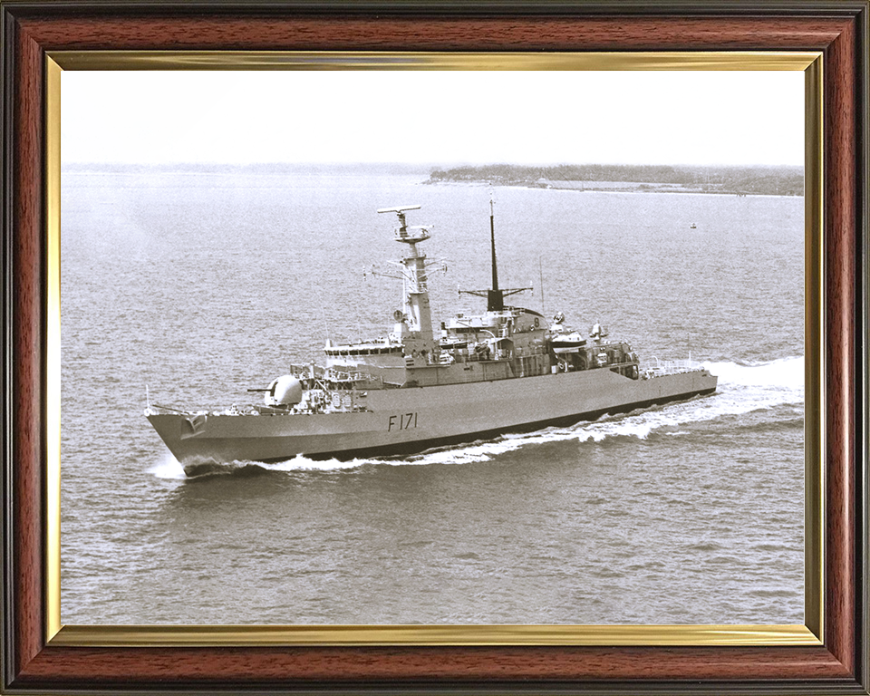HMS Active (F171) Royal Navy Type 21 Frigate Photo Print Warship Wall Art Posters, Prints, & Visual Artwork Hampshire Prints 10 x 8 Classic Frame No