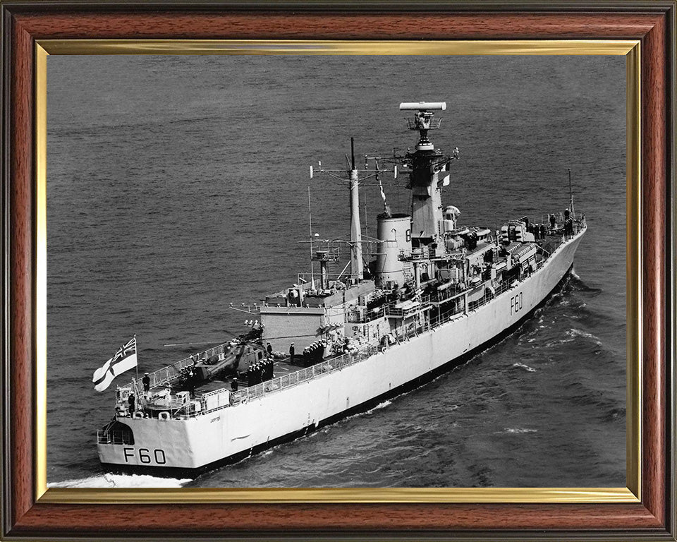 HMS Jupiter (F60) Photo Print - Starboard Quarter View - Royal Navy Leander Class Frigate Hampshire Prints 10 x 8 Classic Frame No