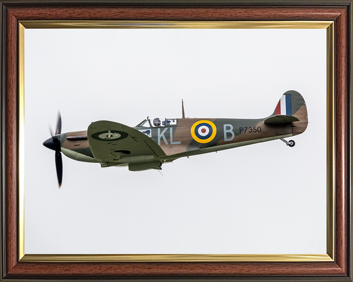 RAF Spitfire MK11a in flight Photo Print - Royal Air Force Aircraft Hampshire Prints 10 x 8 Classic Frame No