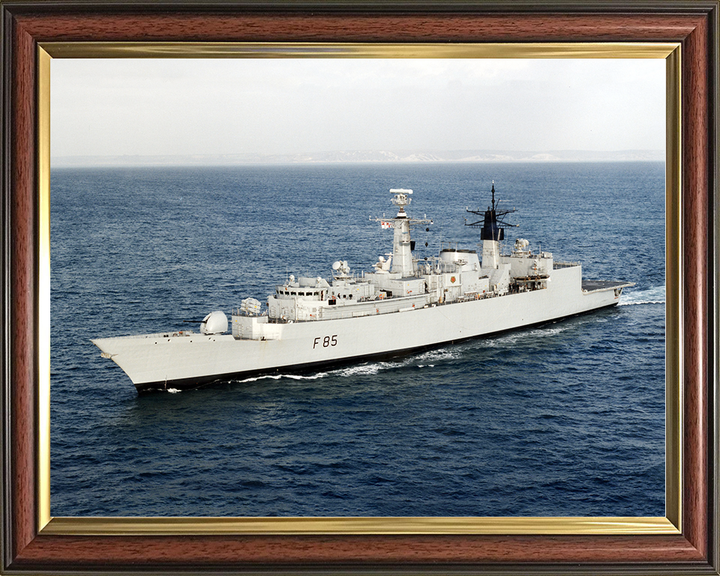 HMS Cumberland (F85) Royal Navy Type 22 Frigate High Port Side View Photo Print Wall Art Decor Posters, Prints, & Visual Artwork Hampshire Prints 10 x 8 Classic Frame No