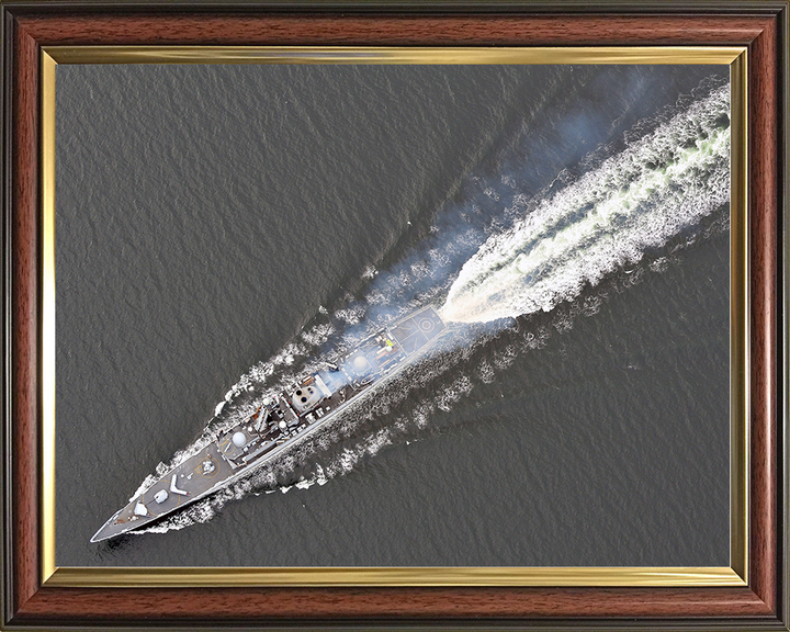 HMS Edinburgh (D97) Royal Navy Type 42 Destroyer From Above Photo Print Wall Art Decor Posters, Prints, & Visual Artwork Hampshire Prints 10 x 8 Classic Frame No