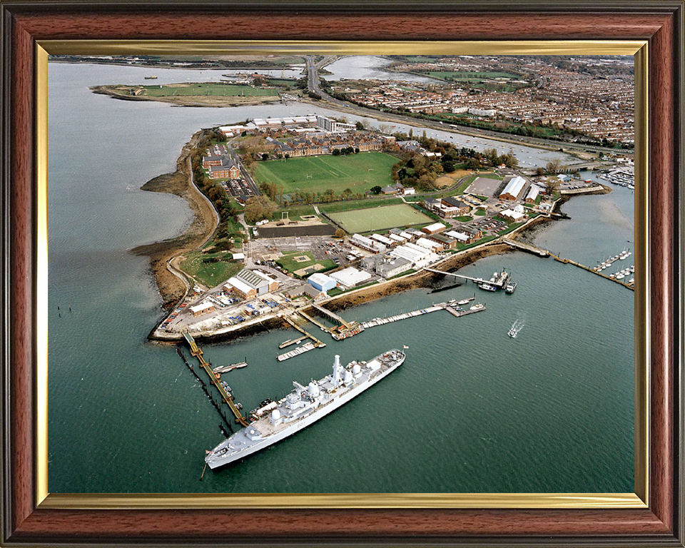 HMS Bristol (D23) Photo Print - At HMS Excellent 2017 - Royal Navy Type 82 Destroyer Posters, Prints, & Visual Artwork Hampshire Prints 10 x 8 Classic Frame No