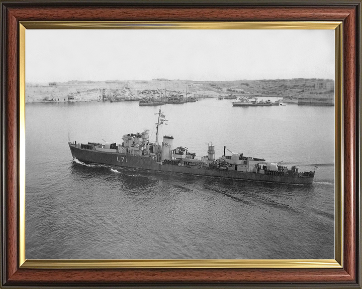 HMS Calpe (L71) Royal Navy Hunt Class Destroyer High Port Side View Photo Print Wall Art Decor Posters, Prints, & Visual Artwork Hampshire Prints 10 x 8 Classic Frame No