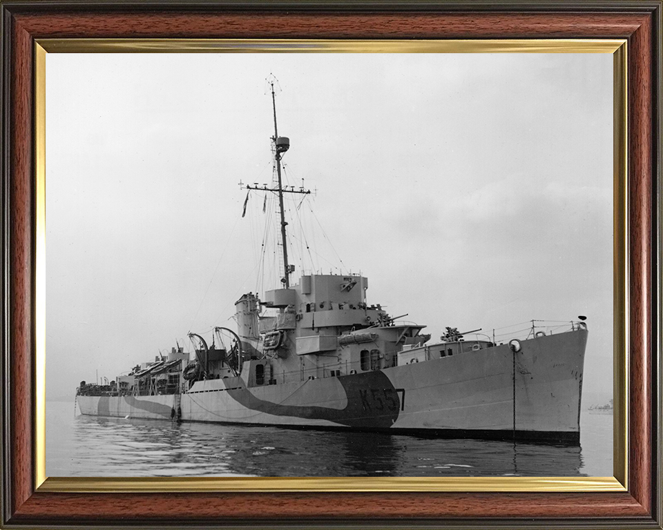 HMS Riou (K557) Photo Print - at sea 1944 - Royal Navy Captain Class Frigate Posters, Prints, & Visual Artwork Hampshire Prints 10 x 8 Classic Frame No