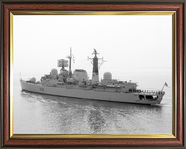 HMS Coventry (D118) Royal Navy Type 42 Destroyer Black and White Photo Print Wall Art Decor Posters, Prints, & Visual Artwork Hampshire Prints 10 x 8 Classic Frame No