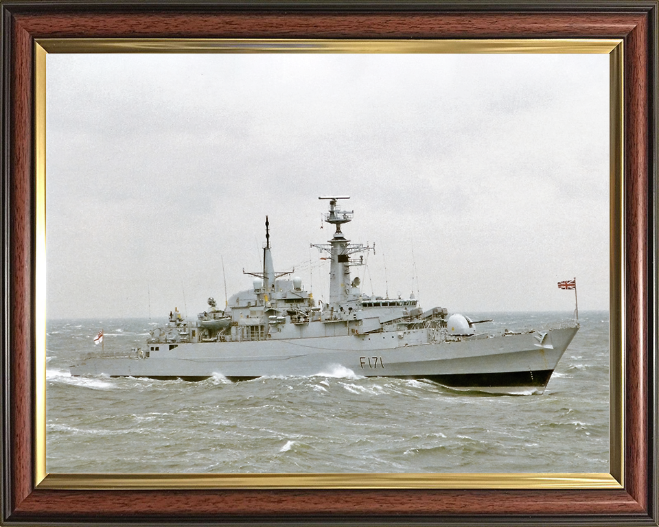 HMS Active (F171) Royal Navy Type 21 Frigate Photo Print Underway Warship Wall Art Posters, Prints, & Visual Artwork Hampshire Prints 10 x 8 Classic Frame No