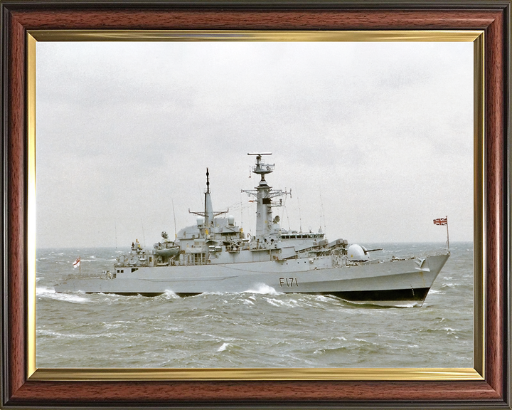 HMS Active (F171) Royal Navy Type 21 Frigate Photo Print Underway Warship Wall Art Posters, Prints, & Visual Artwork Hampshire Prints 10 x 8 Classic Frame No
