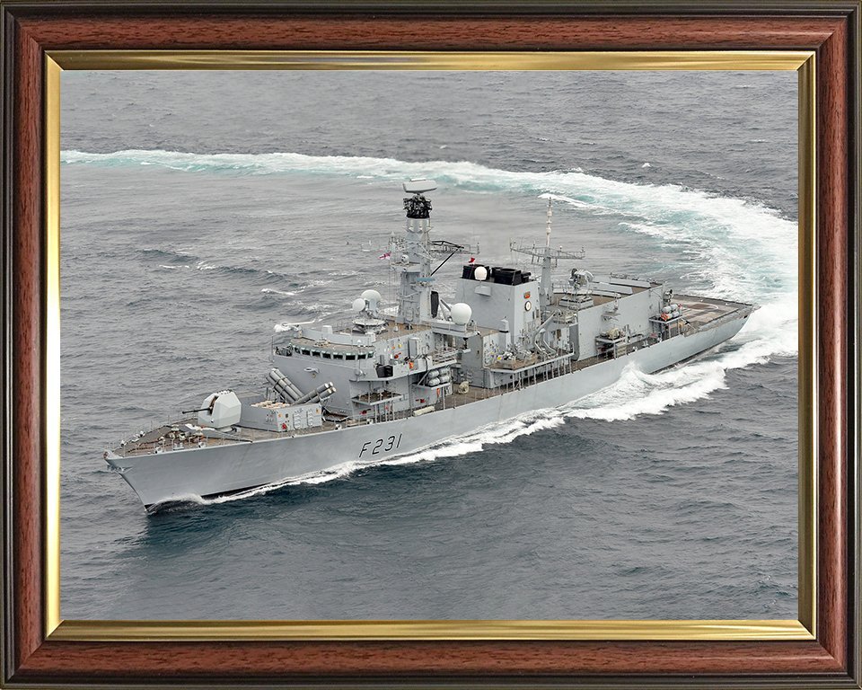 HMS Argyll (F231) Photo Print - Caribbean 2014 - Royal Navy Type 23 Frigate Posters, Prints, & Visual Artwork Hampshire Prints 10 x 8 Classic Frame No