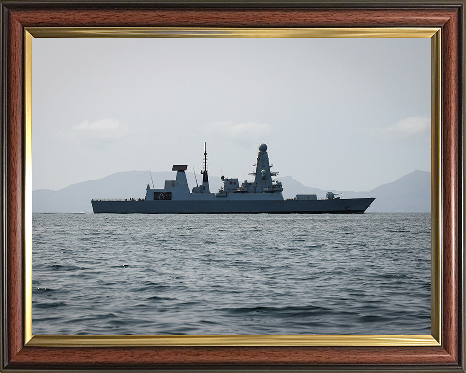 HMS Defender (D36) Photo Print - Starboard Beam View - Royal Navy Type 45 Destroyer Hampshire Prints 10 x 8 Classic Frame No