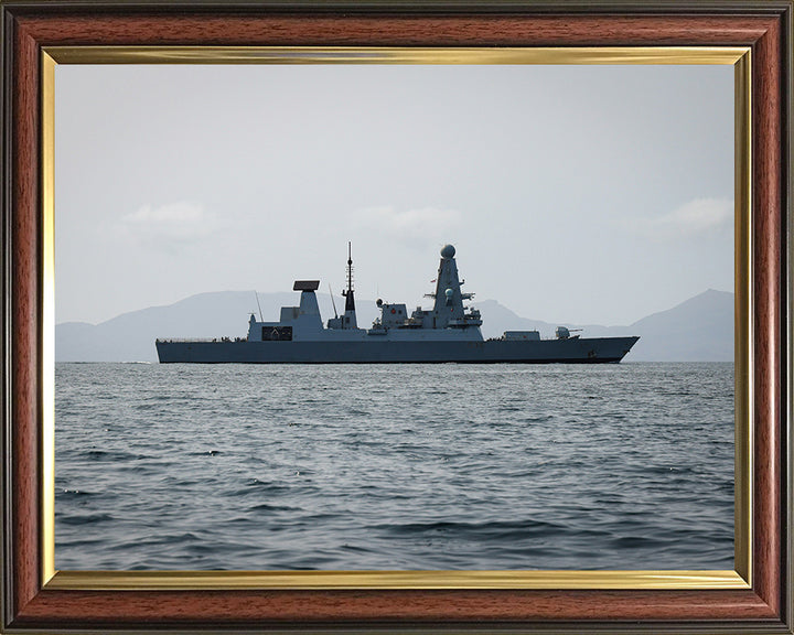 HMS Defender (D36) Photo Print - Starboard Beam View - Royal Navy Type 45 Destroyer Hampshire Prints 10 x 8 Classic Frame No