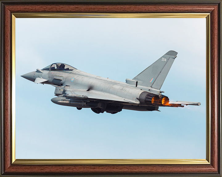 RAF Typhoon after takeoff Photo Print - Royal Air Force Aircraft Hampshire Prints 10 x 8 Classic Frame No