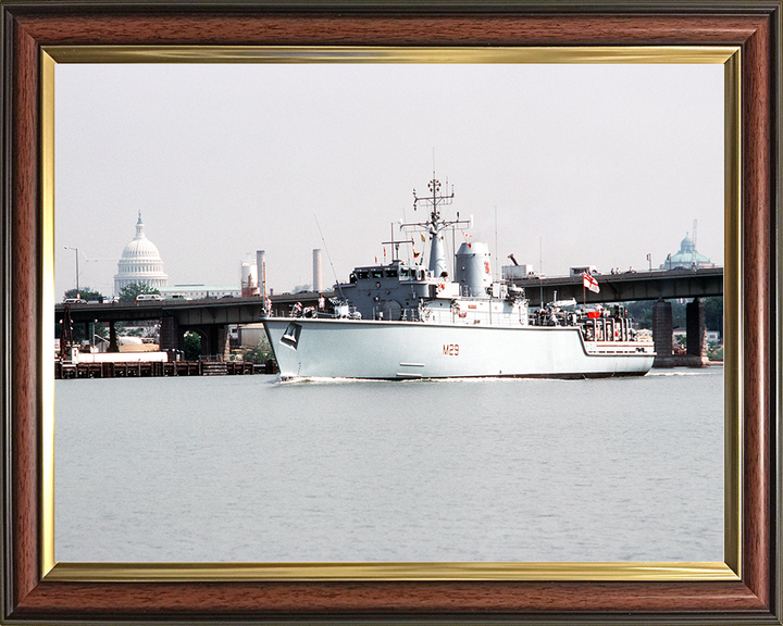 HMS Brecon (M29) Royal Navy Hunt Class Mine Warfare Vessel Washington DC Photo Print Wall Art Decor Posters, Prints, & Visual Artwork Hampshire Prints 10 x 8 Classic Frame No