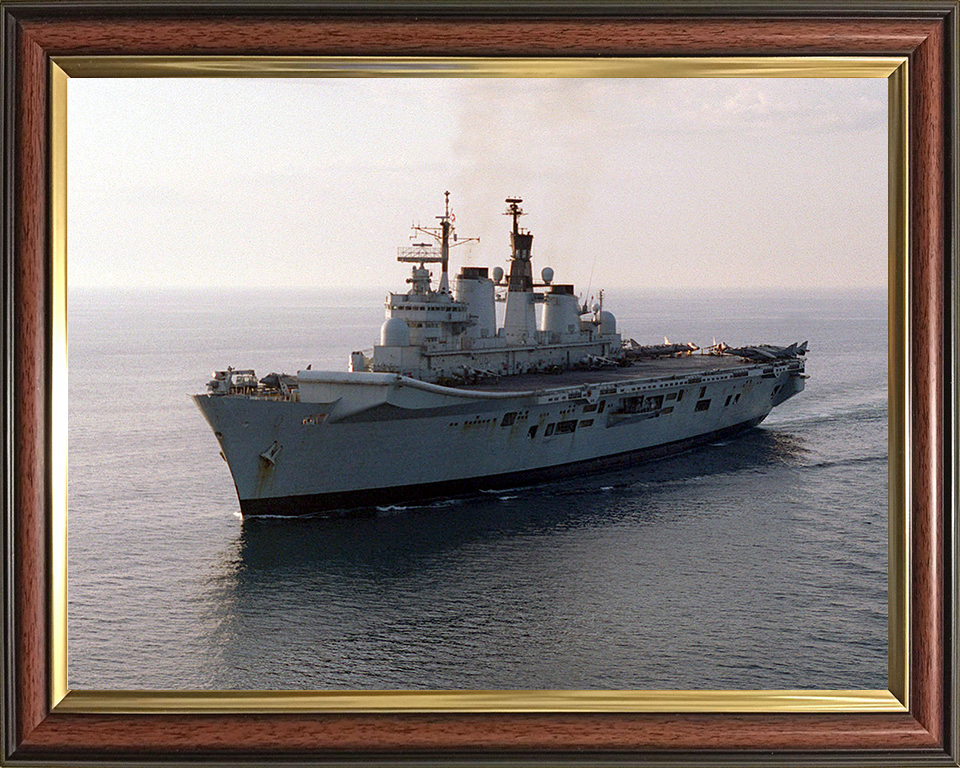 HMS Illustrious (R06) Photo Print - At Sea 1998 - Royal Navy Invincible Class Aircraft Carrier Hampshire Prints 10 x 8 Classic Frame No
