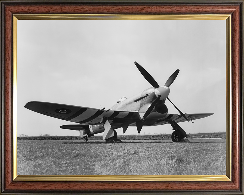 RAF Hawker Tempest V on the Ground Photo Print - Royal Air Force Aircraft Hampshire Prints 10 x 8 Classic Frame No
