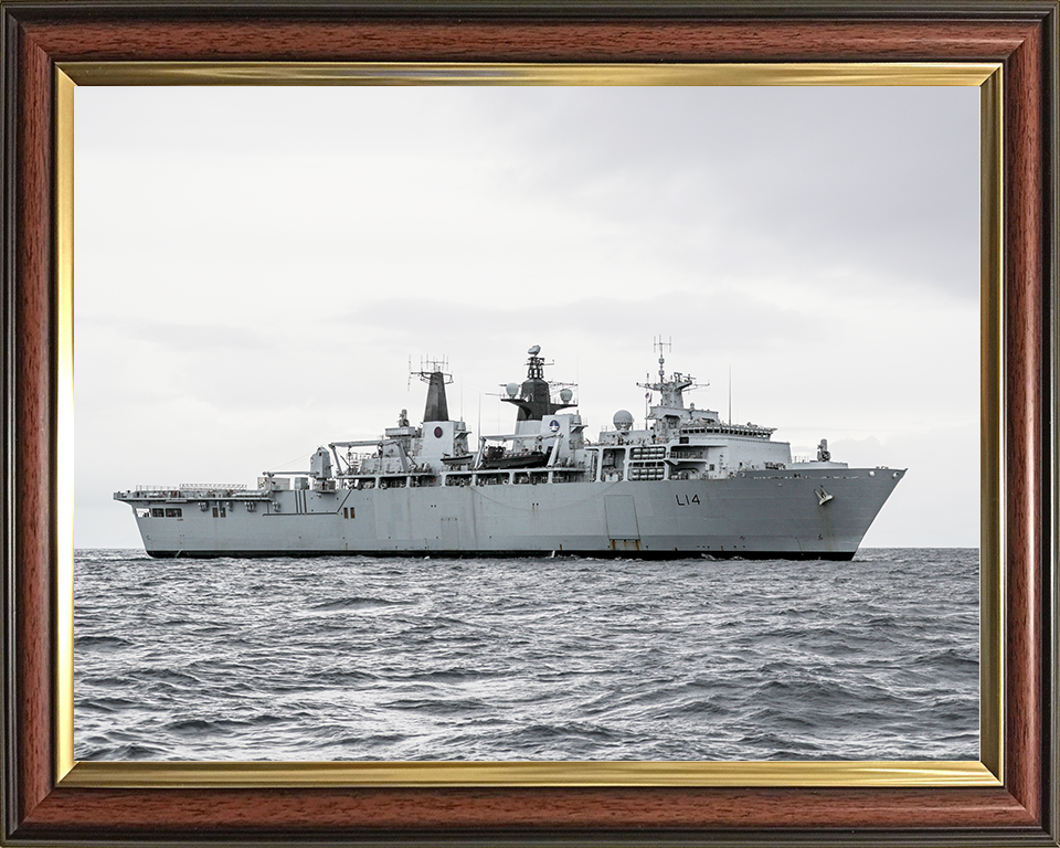 HMS Albion (L14) Royal Navy Albion Class Amphibious Ship Starboard Beam View Photo Print Wall Art Naval Decor Posters, Prints, & Visual Artwork Hampshire Prints 10 x 8 Classic Frame No