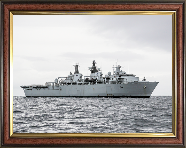 HMS Albion (L14) Royal Navy Albion Class Amphibious Ship Starboard Beam View Photo Print Wall Art Naval Decor Posters, Prints, & Visual Artwork Hampshire Prints 10 x 8 Classic Frame No