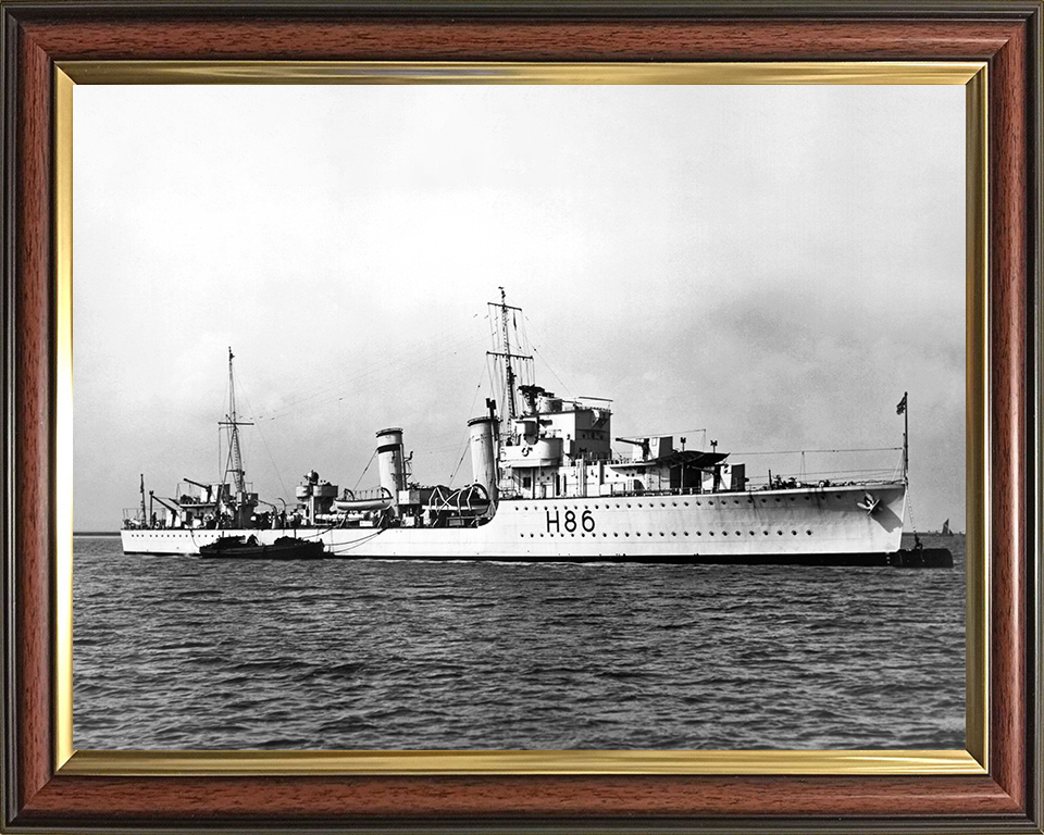 HMS Grenade (H86) Photo Print - At Sea 1936 - Royal Navy G Class Destroyer Posters, Prints, & Visual Artwork Hampshire Prints 10 x 8 Classic Frame No