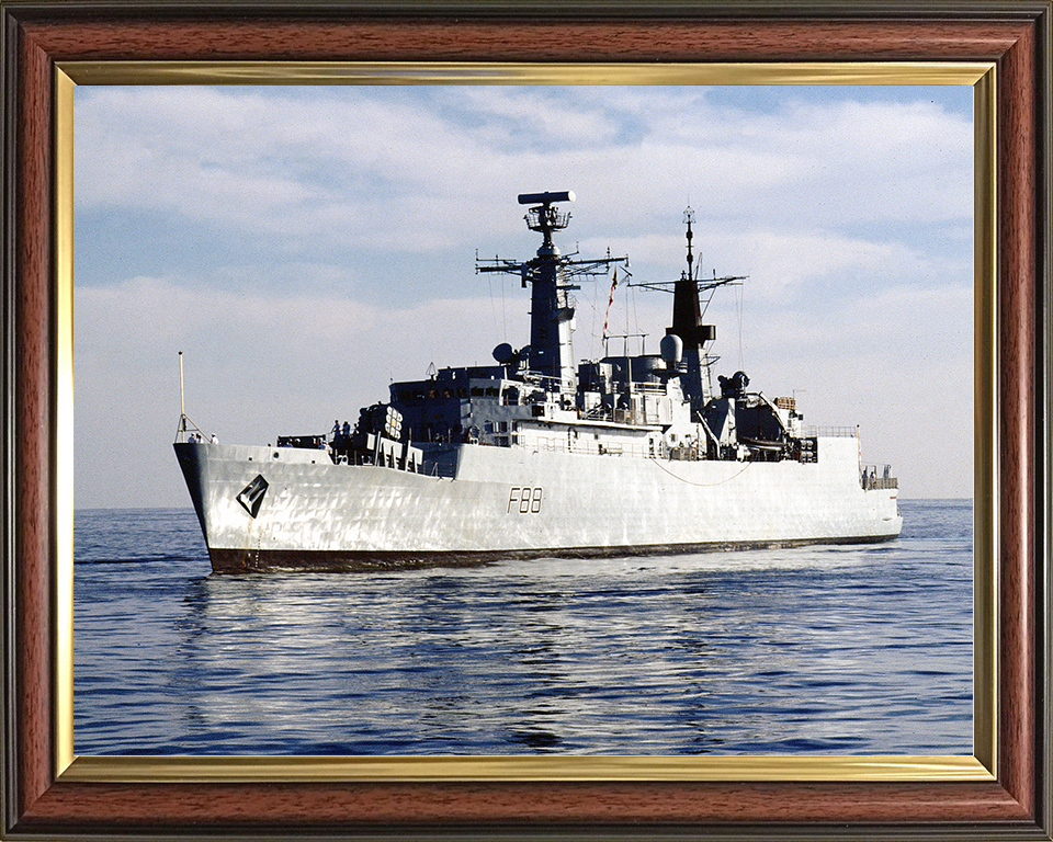 HMS Broadsword (F88) Royal Navy Type 22 Frigate Calm Sea Port Side View Photo Print Wall Art Decor Posters, Prints, & Visual Artwork Hampshire Prints 10 x 8 Classic Frame No