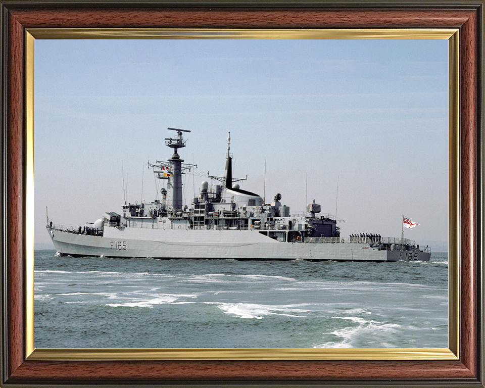 HMS Avenger (F185) Royal Navy Type 21 Frigate Leaving Harbour Photo Print Wall Art Decor Posters, Prints, & Visual Artwork Hampshire Prints 10 x 8 Classic Frame No
