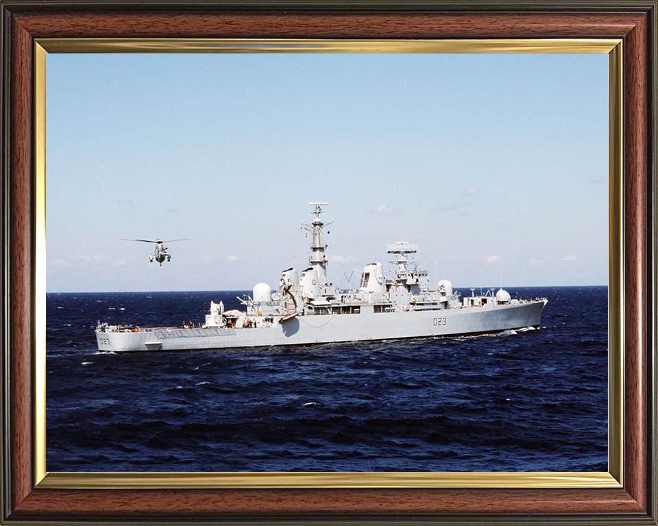 HMS Bristol (D23) Royal Navy Type 82 Destroyer With Helicopter Photo Print Wall Art Decor Posters, Prints, & Visual Artwork Hampshire Prints 10 x 8 Classic Frame No